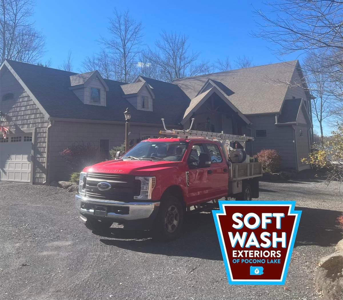 Gutter cleaning — plant overgrowth removed
