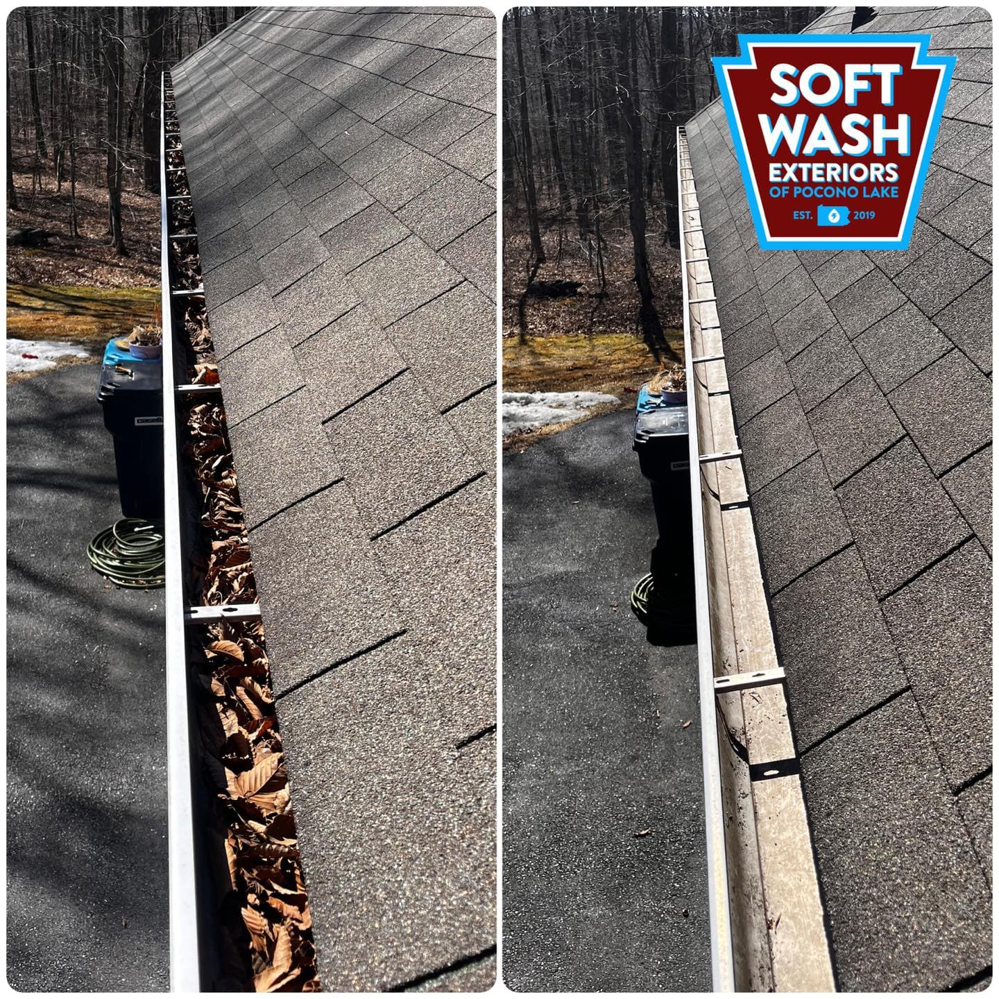Gutter cleaning — leaf debris removal